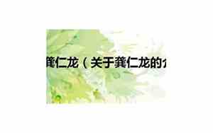 龚仁龙的出生年月